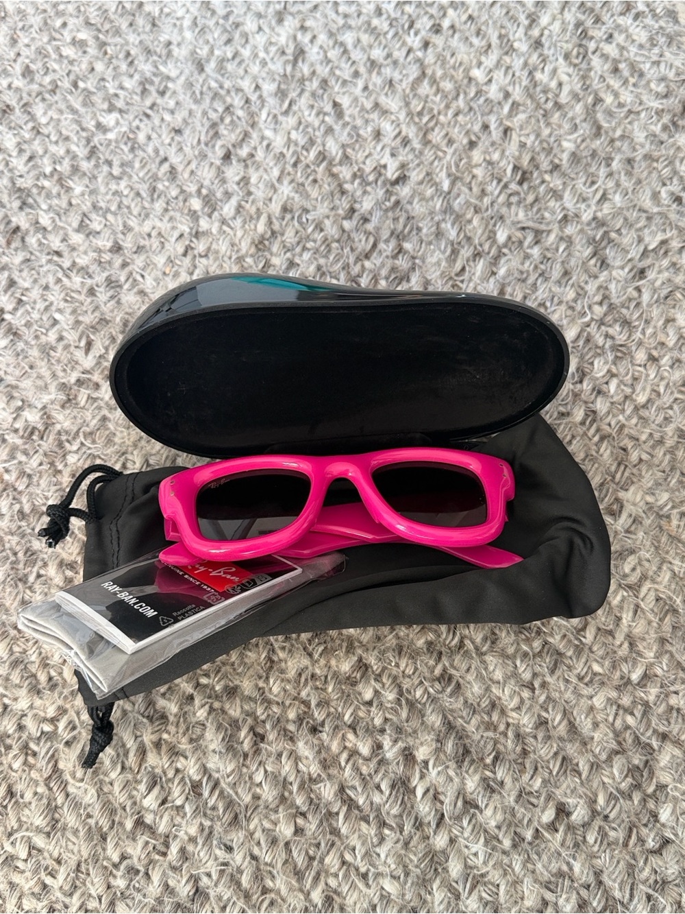 Ray-Ban Hot Pink Kids Sunglasses with Black Case and Pouch